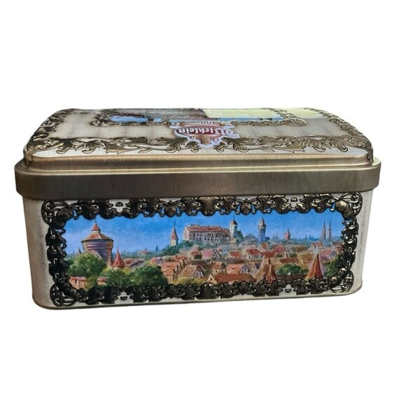 Vtg Nuremberg Lebkuchen Tin Box 400-Year Anniversary Design Gottfried Wicklein - Picture 5 of 8